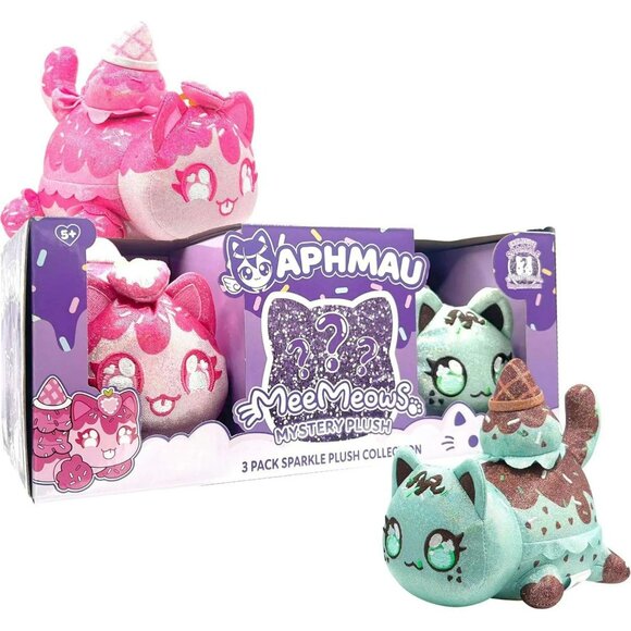 Aphmau MeeMeows 3 Pack Sparkle Ice Cream 6" Plush - Picture 1 of 11